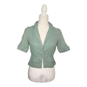 Vintage Button-Front Cropped Y2K Cotton Fitted Top